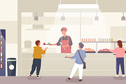 Students at school cafeteria, an Education Illustration by Good Studio (Thumbnail 4 of 4)