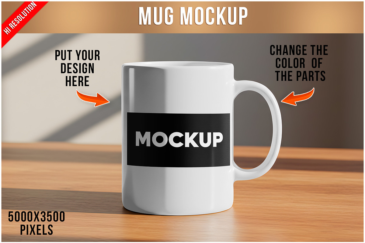 Mug Mockup on Kitchen PSD, a Cups & Container Mockup by Bruno's Shop (Photo 1 of 4)