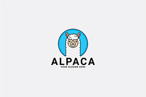 Alpaca Simple Mascot Logo Template, an Animal Illustration by shazi