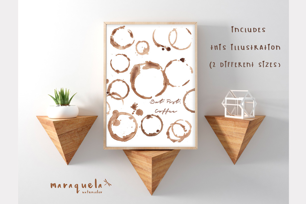 Coffee Stains Watercolor ClipArt, an Illustration by MaraquelaStudio (Photo 3 of 3)