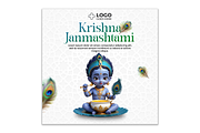 Krishna Janmashtami 5 post, a Social Media Template by AyyazMomin (Thumbnail 5 of 5)