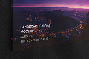 Hanging Landscape Canvas 2x1 Mockup