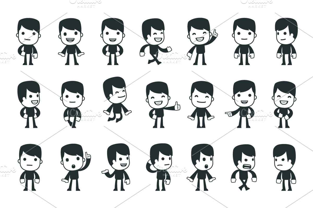 Simple man set 2, a Person Illustration by artenot