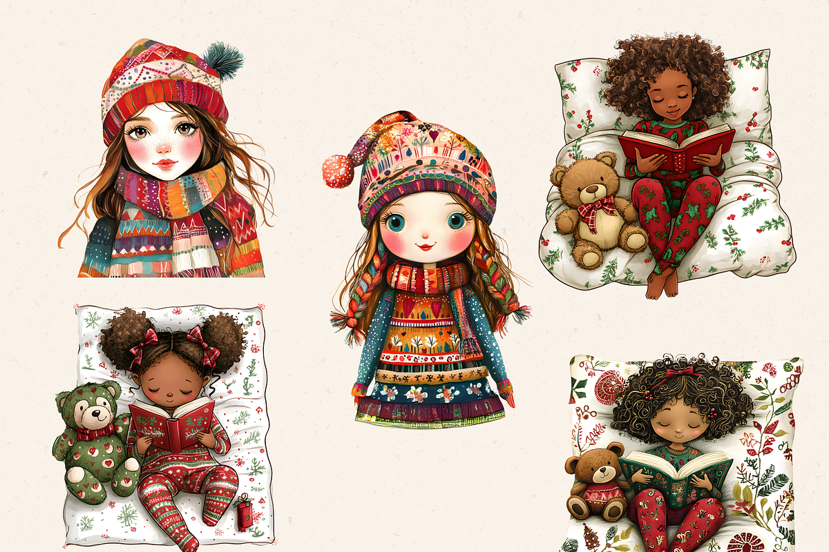 CHRISTMAS FOLK GIRL CLIPART, a Person Illustration by Daring Digies (Photo 5 of 8)