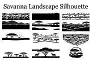 Abstract Savanna Scenery Silhouette, a Graphic by Designer_Momina (Thumbnail 1 of 13)