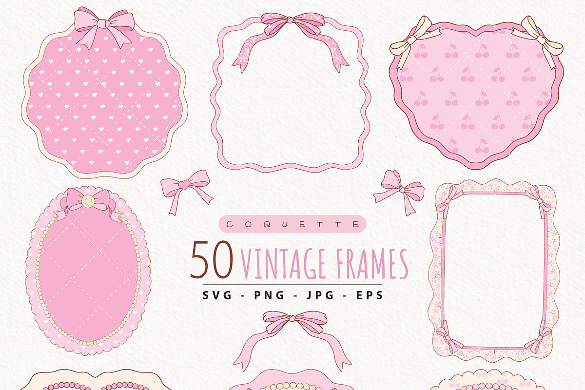 Coquette Frame Clipart, a Decorative Illustration by TitaLivingArt (Photo 1 of 10)