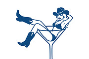 Cowgirl Cocktail Diva Graphic, a Person Illustration by CarWrap design (Thumbnail 3 of 3)