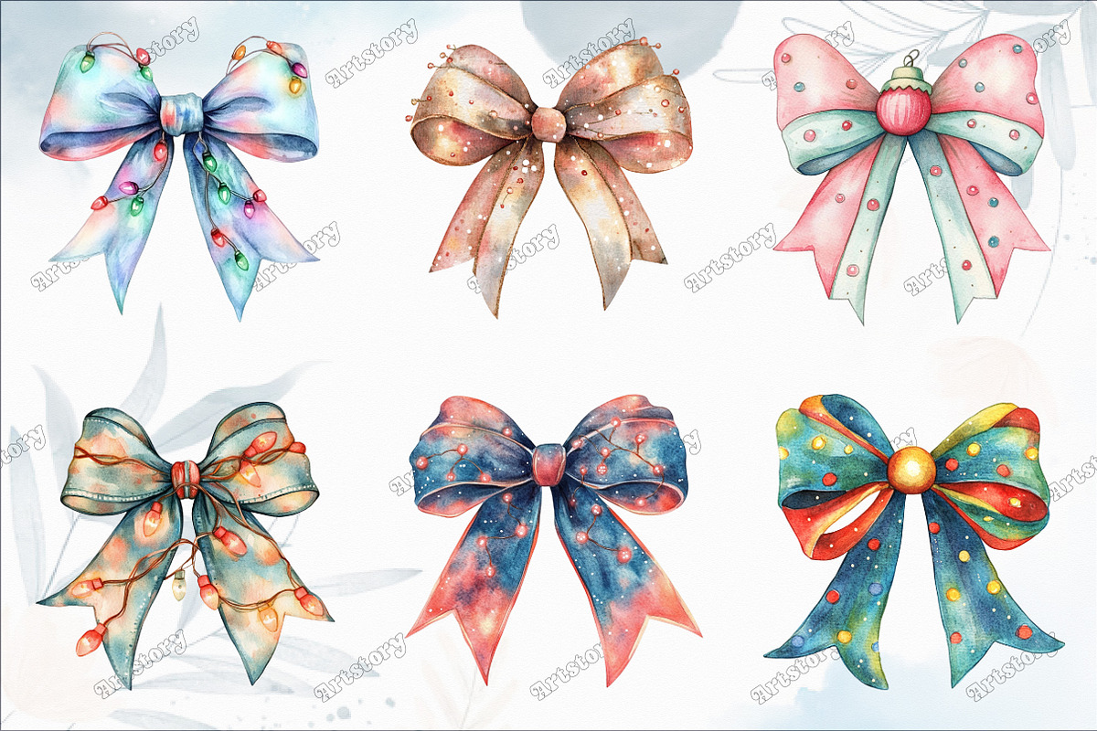 Christmas Light Coquette Bow PNG, an Illustration by designcity5 (Photo 2 of 5)