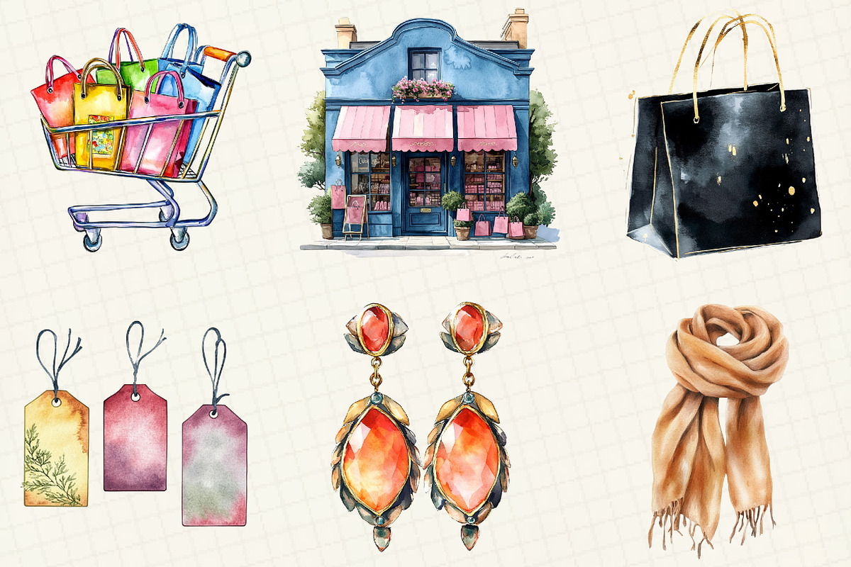 Shopping & Sales Fashion Clipart, an Illustration by OK Design (Photo 5 of 5)