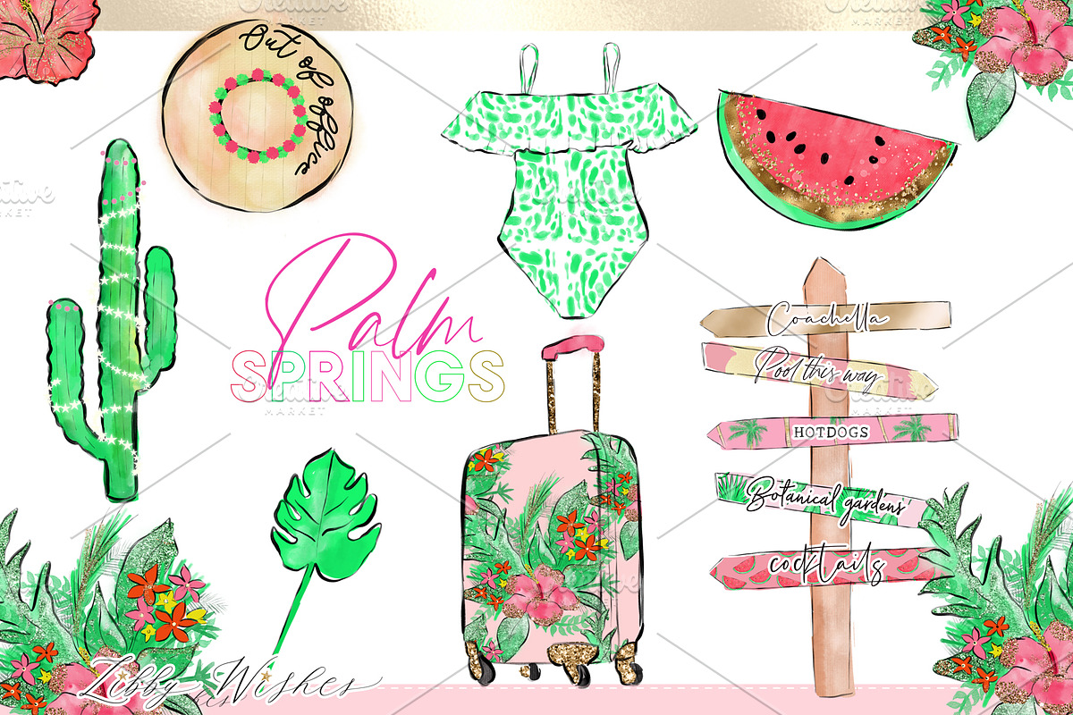 Palm Springs Tropical Clipart, an Animal Illustration by Libby Wishes (Photo 5 of 19)