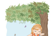 set with 32 cartoon girls-cute girls, an Animal Illustration by StudioLondon (Thumbnail 5 of 33)