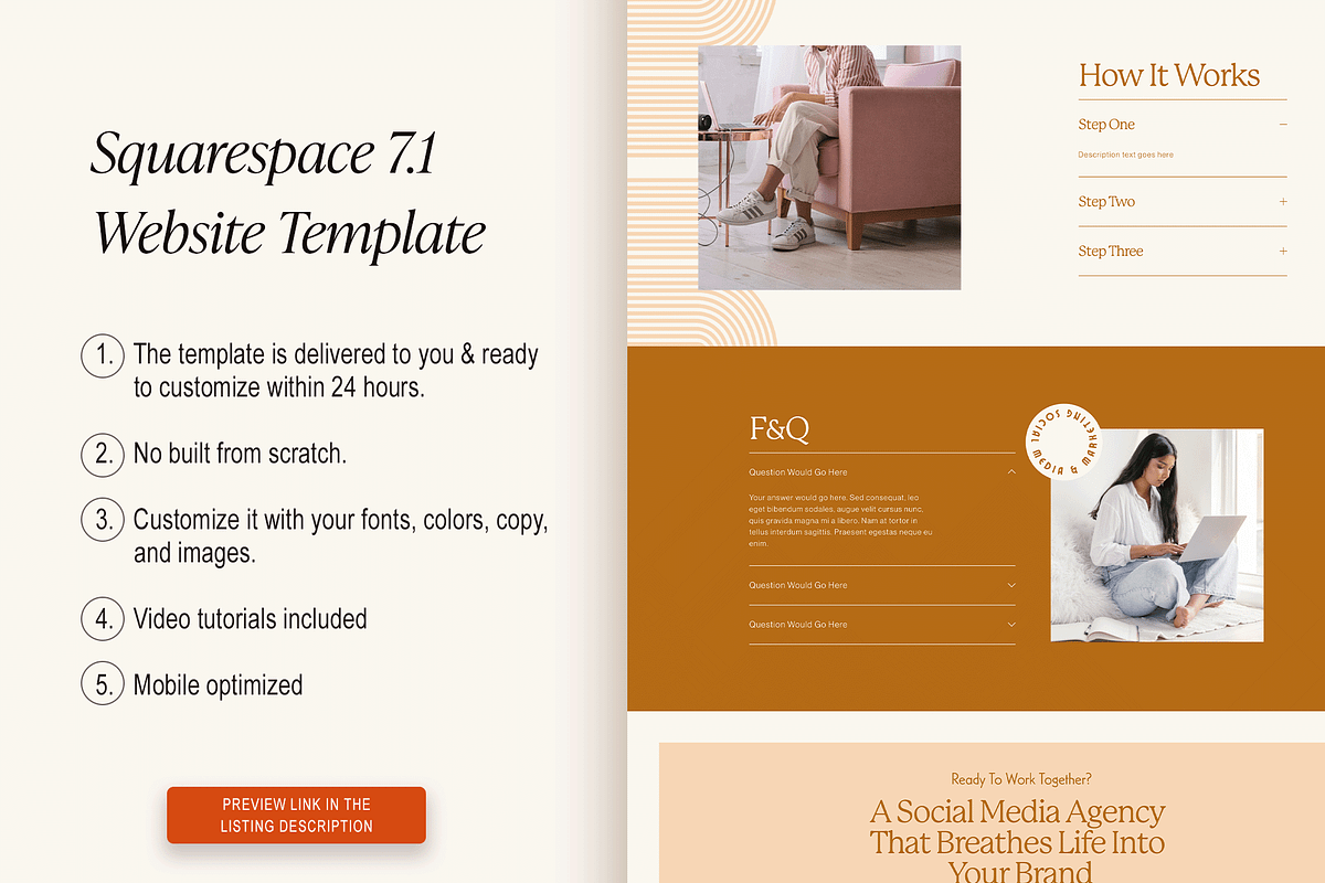 Squarespace 7.1 Template: Boho, a Websites & App Template by Kseniia_Design (Photo 5 of 9)