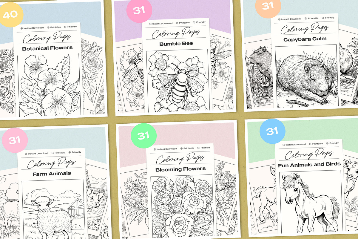Beautiful Nature Coloring BUNDLE, an Illustration by Pix Cafe (Photo 3 of 13)
