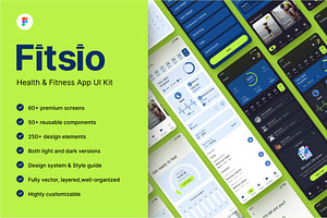 Fitsio - Mobile App UI Kit For Figma