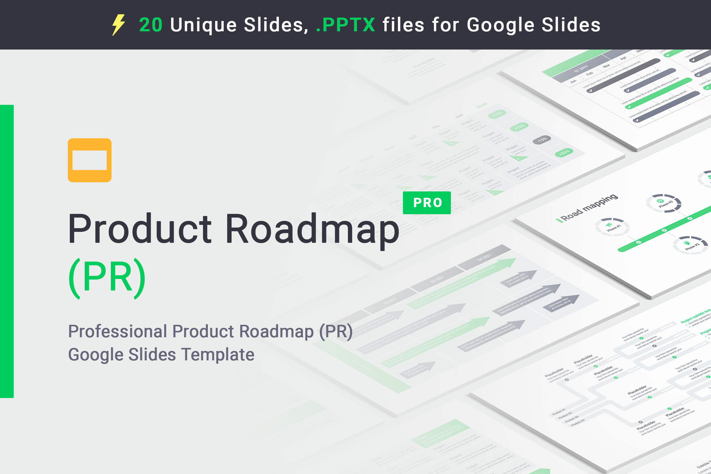 Product Roadmap Google Slides, a Presentation Template by HiSlide.io