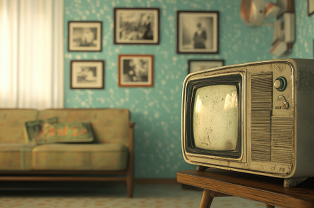 Nostalgic vintage television in a co, a Photo by Iftikhar Alam