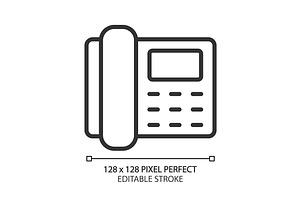 Telephone pixel perfect linear icon, an Icon by IMG Visuals