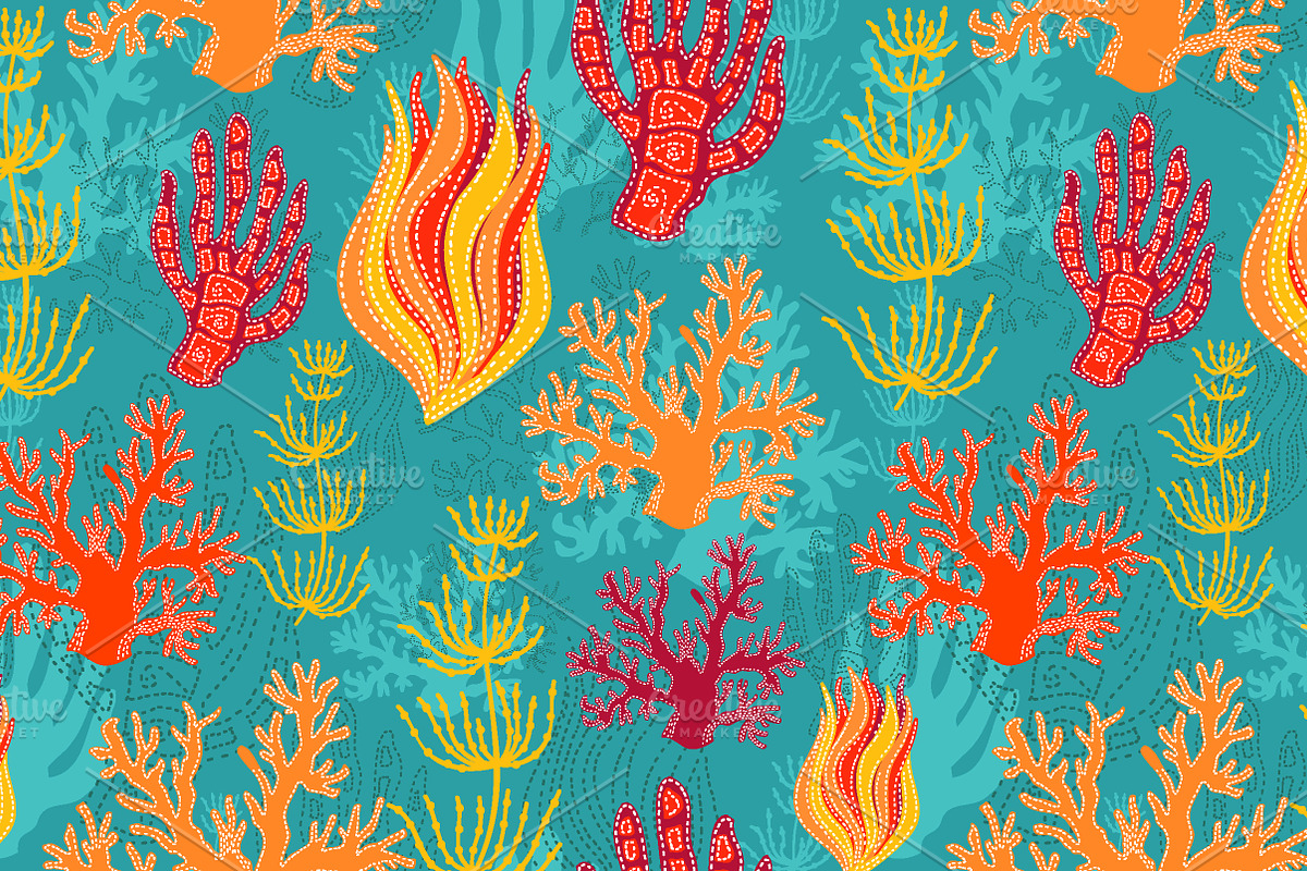 Sea patterns. Coral patterns. preview 3