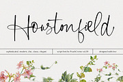Houstonfield//Modern Script Font, a Handwritten Font by PeachCreme (Thumbnail 1 of 13)