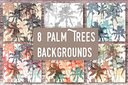 Palm trees backgrounds, a Pattern Graphic by Julia Bilenko (Thumbnail 1 of 9)