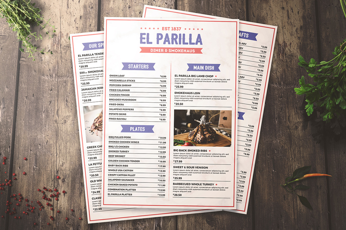 Simple Restaurant Menu, a Flyer Template by Gumico Studio. (Photo 1 of 4)
