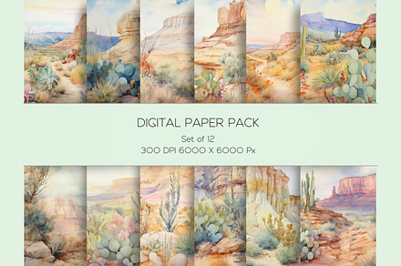 Pastel Southwest Landscape Paper Set