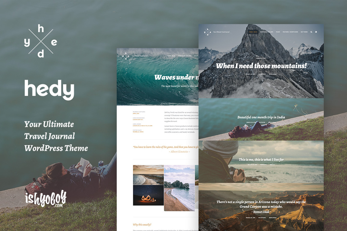 Hedy - WordPress Blog Traveler Theme, a WordPress Template by IshYoBoy
