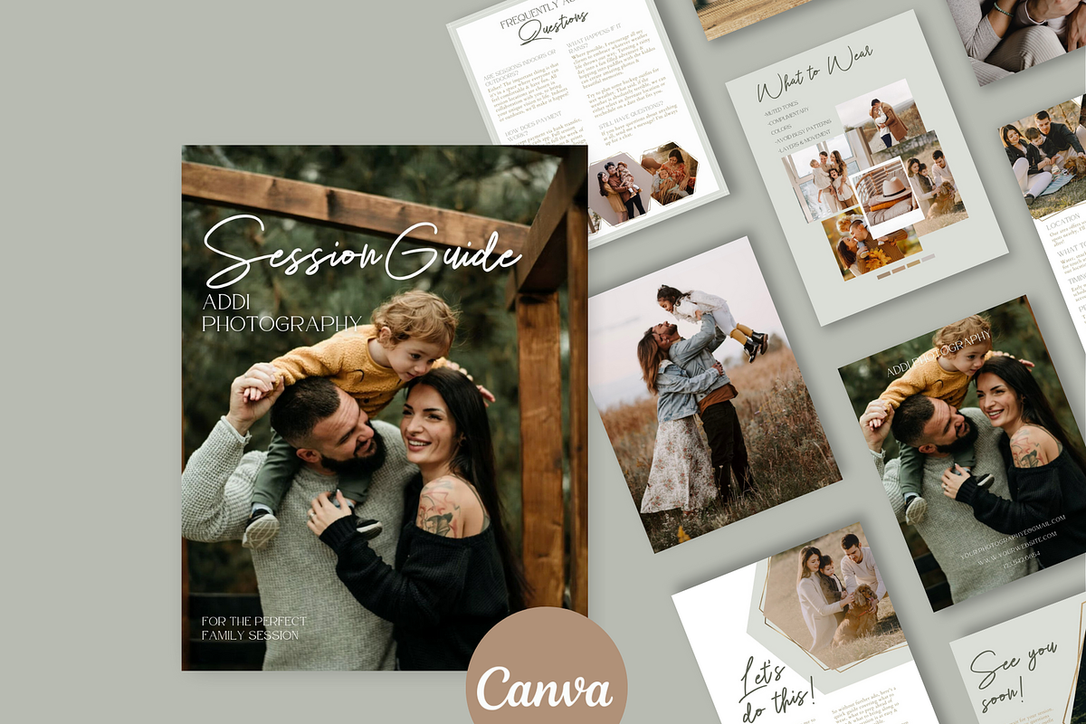GOLD Family Photography Canva Guide, a Magazine Template by Signature Edits (Photo 9 of 11)