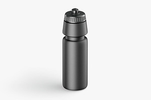 Black Plastic Sport Bottle 3D Model