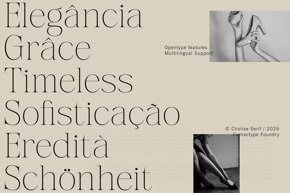 CHOLICE - A Luxurious Timeless Serif, a Serif Font by Comactype Foundry (Photo 3 of 13)