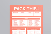 Travel Packing Checklist Template, a Stationery Template by MightyDesign (Thumbnail 2 of 8)
