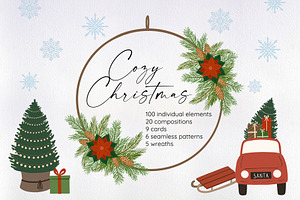 Cozy Christmas. Flat illustrations