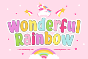 Wonderful Rainbow - Cute Kids Font, a Sans Serif Font by Keithzo (Thumbnail 1 of 6)