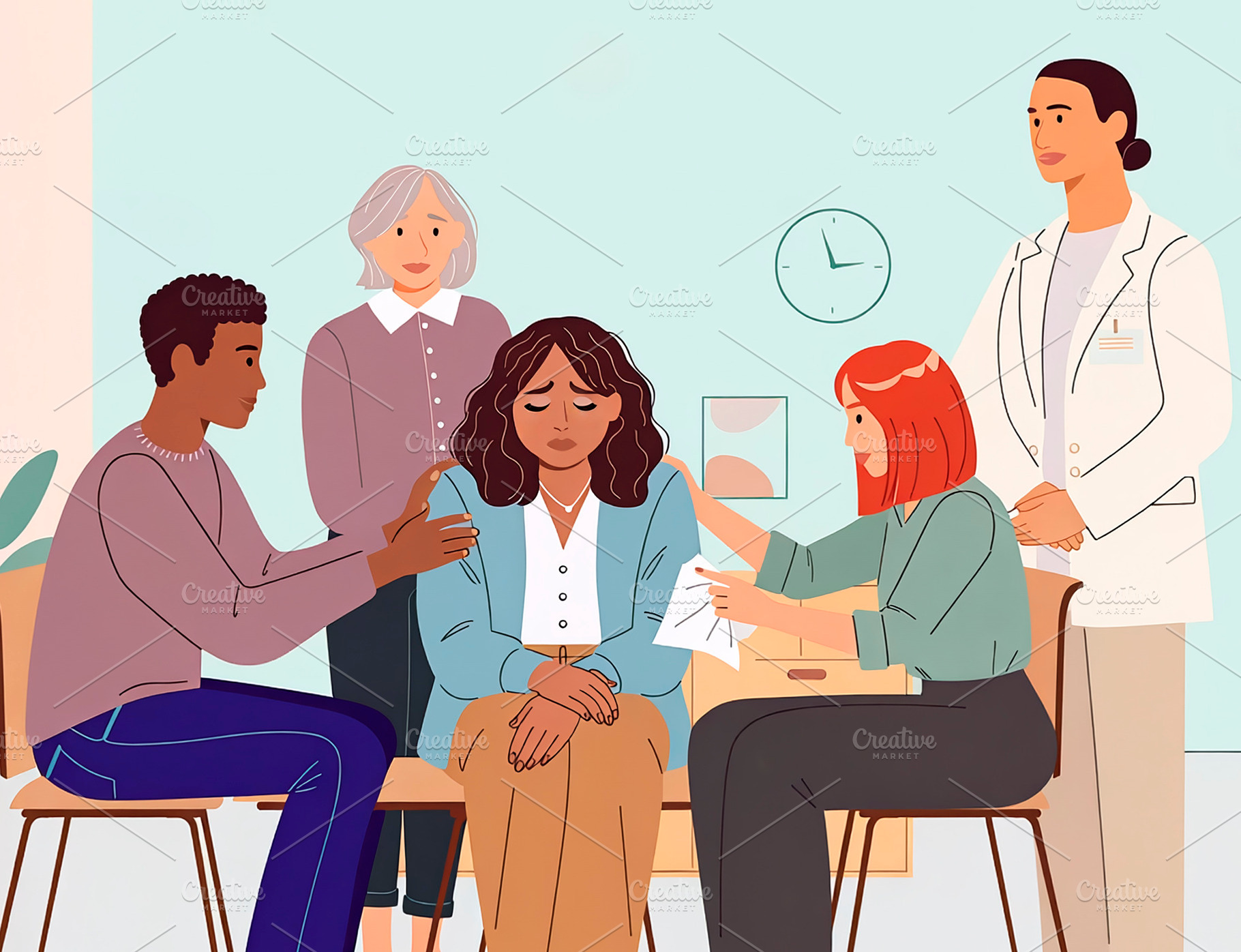 Emotional moment during group therapy session, a Photo by DanFLCreativo