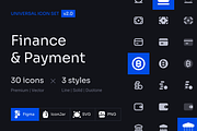 Finance and Payment Icon Set, a Solid Icon by 123done (Thumbnail 1 of 3)