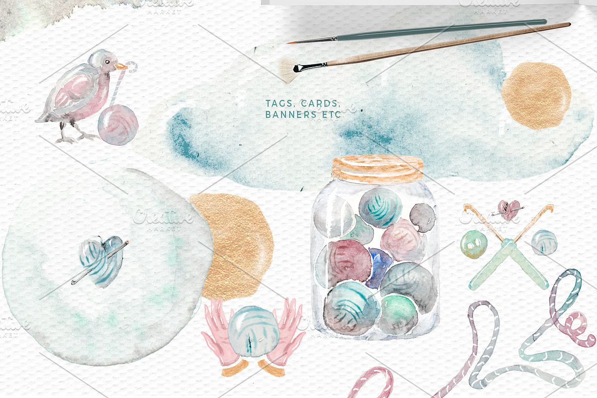 Lovely Crochet Clipart #2, a Work Illustration by Scarlet Island (Photo 3 of 3)
