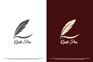 Quill Pen Feather Logo Design Icon, a Branding & Logo Template by Morvana Crew