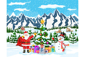 Christmas Background. Santa Claus