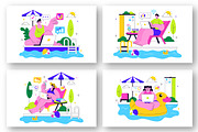10 Work from Swimming Pool, a Person Illustration by denayunebgt (Thumbnail 3 of 4)