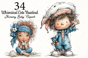 Whimsical Nautical Nursery Baby PNG, a Seasonal Illustration by Canvas Craft