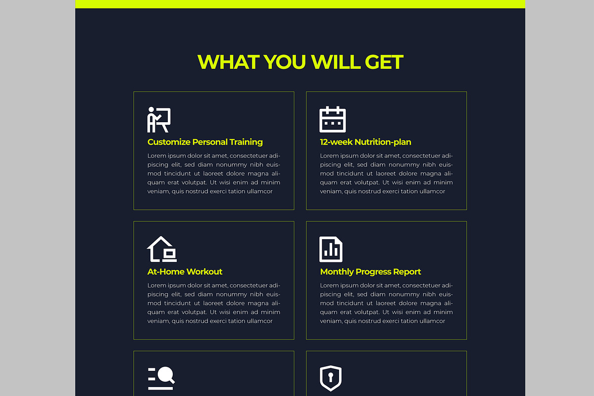 Fitness Website Landing Page, an UI Kit Template by CreativeShaper (Photo 5 of 6)