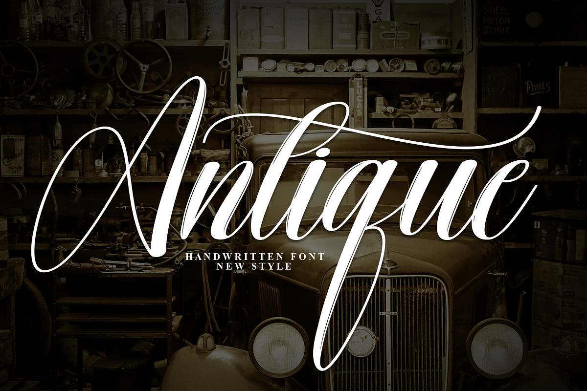 Antique | Script Font, a Handwritten Font by Scratchones (Photo 1 of 9)