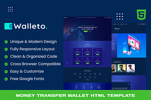 Walleto - Money Transfer Wallet HTML