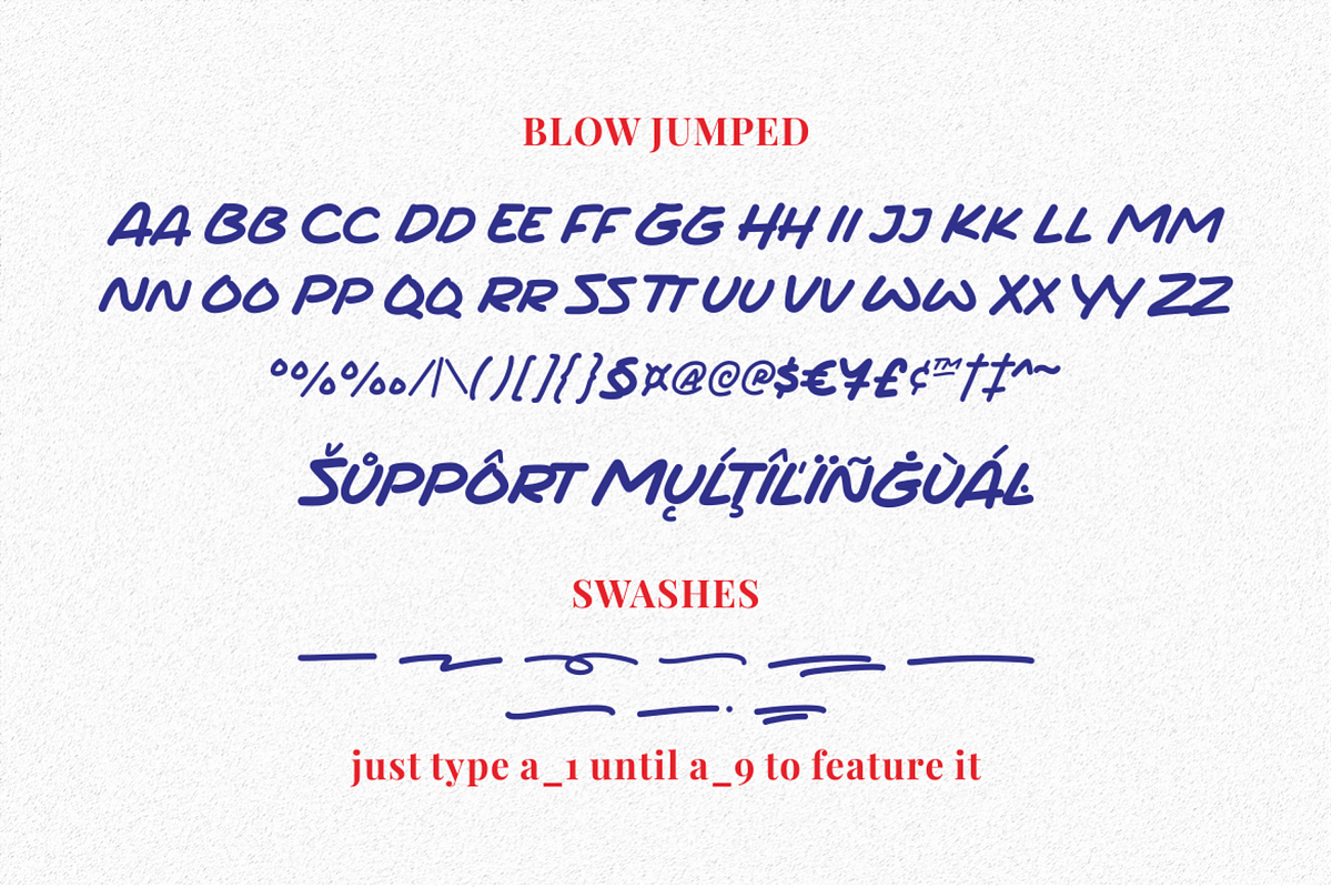 Blow Jumped - A Display Font, a Handwritten Font by a Piece of Cake (Photo 9 of 11)