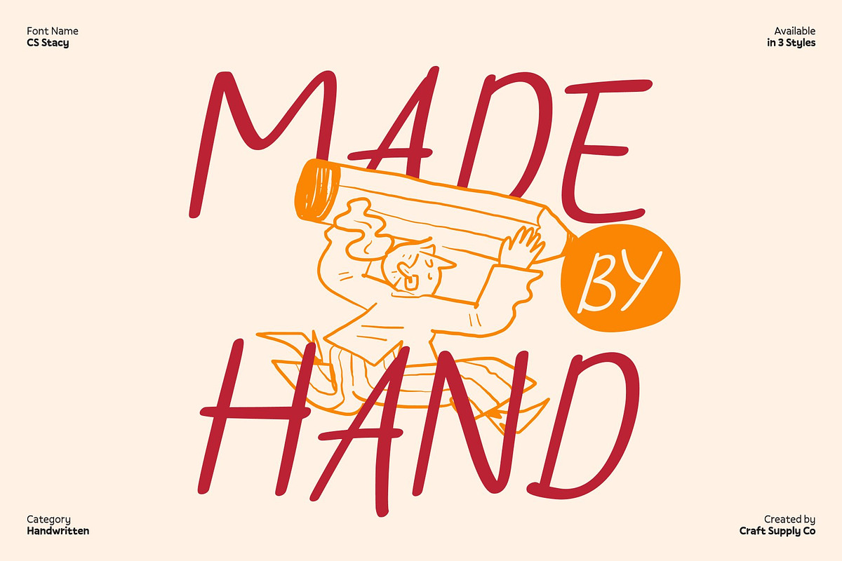 CS Stacy – Hand Drawn Font, a Handwritten Font by Craft Supply Co. (Photo 2 of 8)