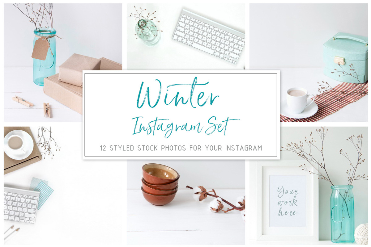 Winter Instagram Set, a Social Media Template by Kate Roubin (Photo 1 of 3)