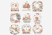 Cute Halloween Ghost Quotes Clipart, a Seasonal Illustration by Tanya Kart (Thumbnail 8 of 11)