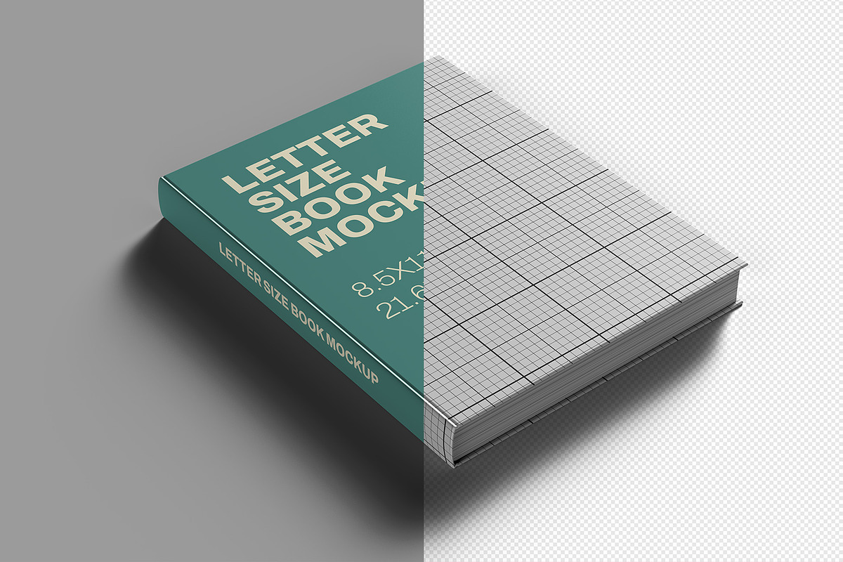 Letter Size Book Mockup - 8 views, a Books & Magazine Mockup by Illusiongraphic (Photo 10 of 24)