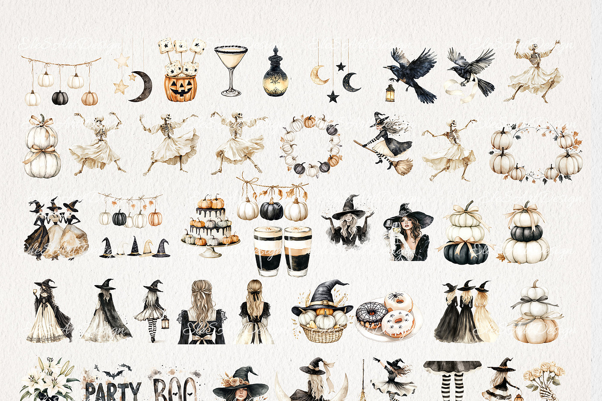 Halloween Party Clipart 91 PNG, a Seasonal Illustration by EleSArtDesign (Photo 3 of 5)