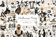 Halloween Party Clipart 91 PNG, a Seasonal Illustration by EleSArtDesign (Thumbnail 1 of 5)